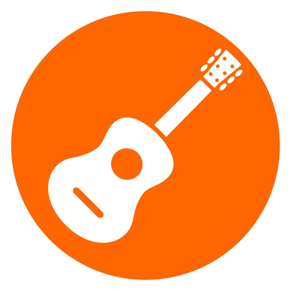 Guitar circle orange icon — Stock Vector