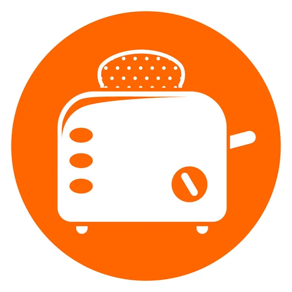 Bread toaster circle icon — Stock Vector