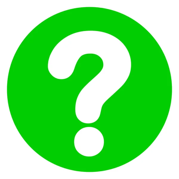 Ponto de interrogação ícone círculo verde — Vetor de Stock
