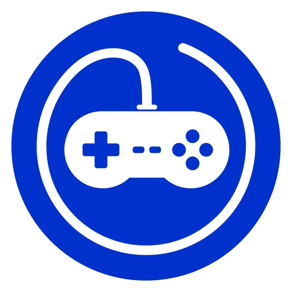 Εικονίδιο μπλε κύκλο παιχνίδι βίντεο — Διανυσματικό Αρχείο