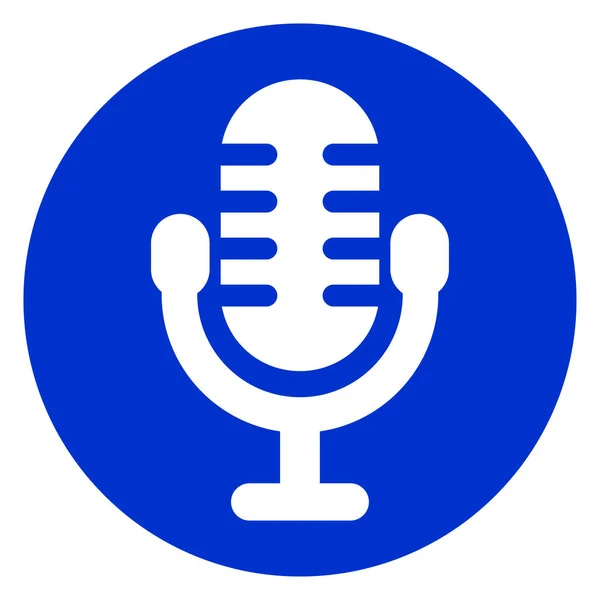 Icono de micrófono círculo azul — Archivo Imágenes Vectoriales