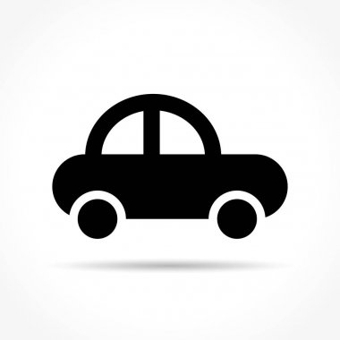 Beyaz arkaplanda araba simgesi