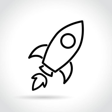 Beyaz arkaplanda roket simgesi
