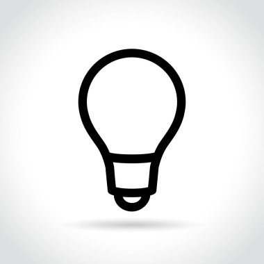 Beyaz arkaplanda ampul simgesi