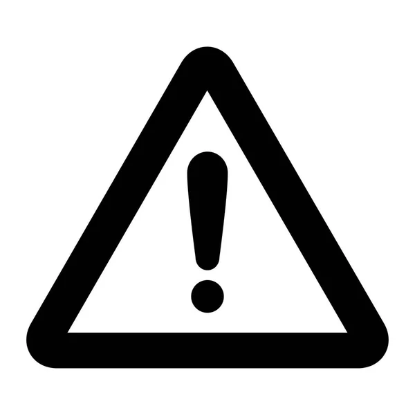 Señal de advertencia icono negro — Vector de stock