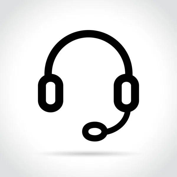 Ícone de fones de ouvido no fundo branco — Vetor de Stock