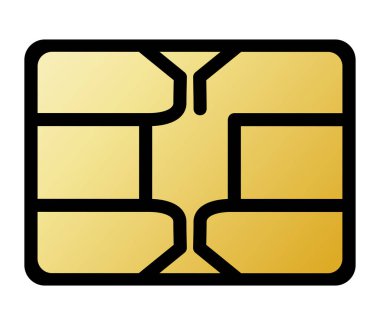 Beyaz arka plan üzerinde çip simgesi