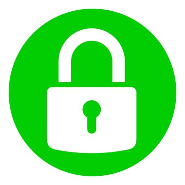 Yeşil Daire asma kilit simgesi