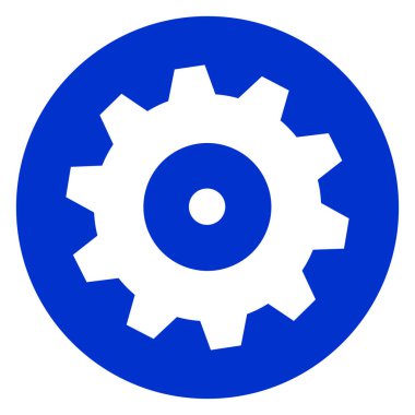 Mavi dişli daire simgesini