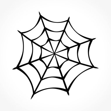 Beyaz arkaplanda örümcek ağı