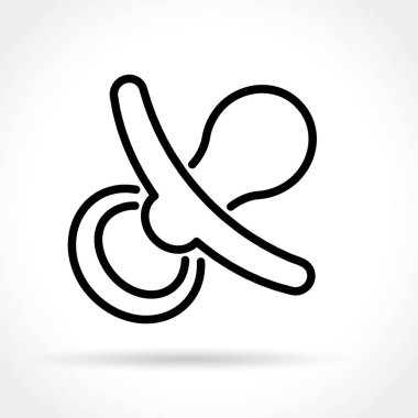 Beyaz arka plan üzerinde emzik simgesi