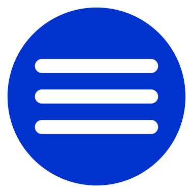 Üç çizgi mavi daire simgesi