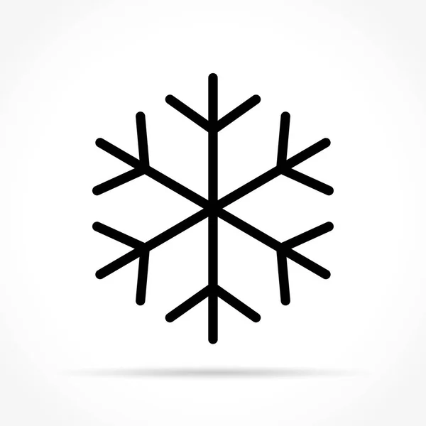Schneeflockensymbol auf weißem Hintergrund — Stockvektor