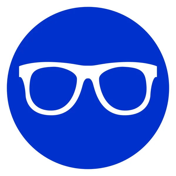 Lunettes cercle bleu icône — Image vectorielle