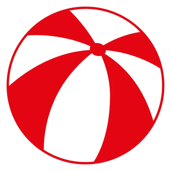 Červený míč beach ikona — Stockový vektor