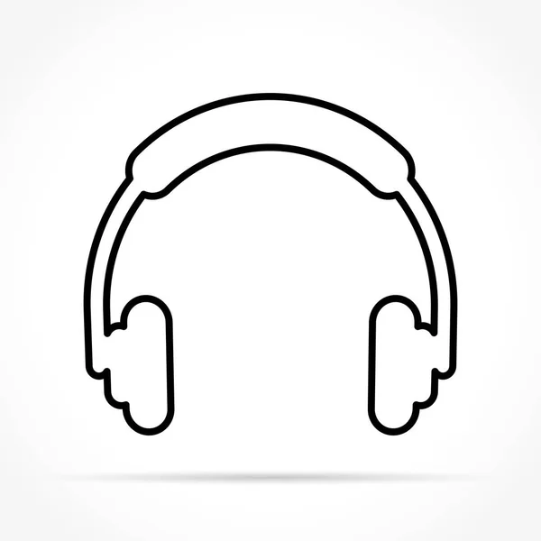 Icono de auriculares sobre fondo blanco — Vector de stock