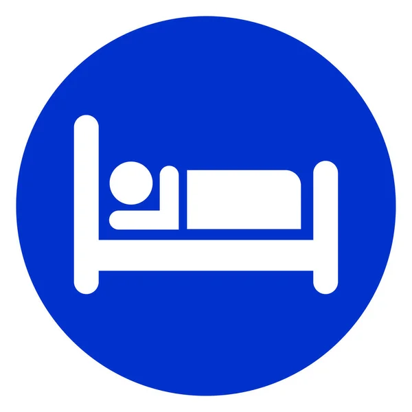 Bed blue circle icon — Stock Vector