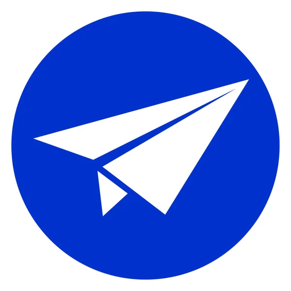 Blaues Papierflugzeug-Symbol — Stockvektor