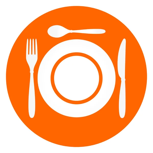 Piatto ristorante icona arancione — Vettoriale Stock
