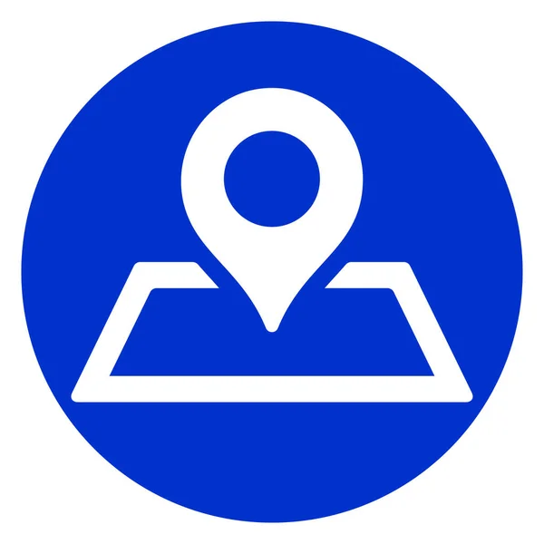 Karte Stift blauer Kreis Symbol — Stockvektor