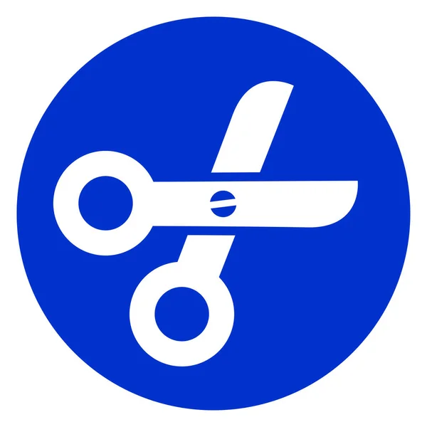 Schere blauer Kreis Symbol — Stockvektor