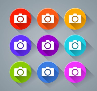 kamera simgeler çeşitli renkler ile