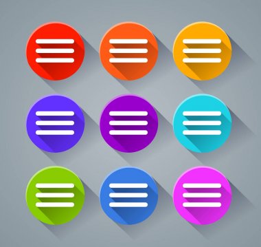 üç simgeleri ile çeşitli renk hatları