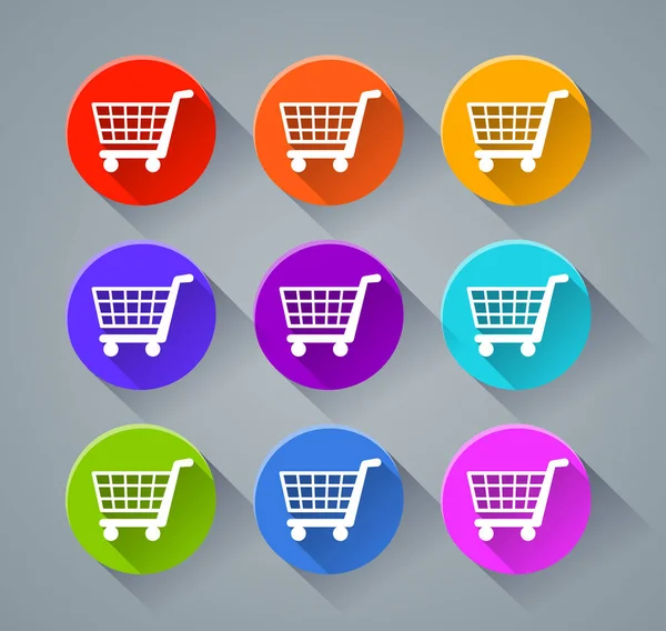 sepeti simgeleri çeşitli renkler ile