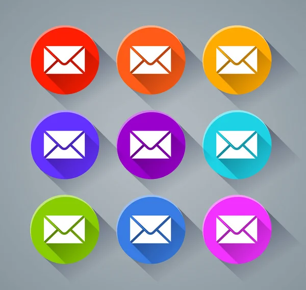 E-posta kutsal kişilerin resmi ile çeşitli renk — Stok Vektör