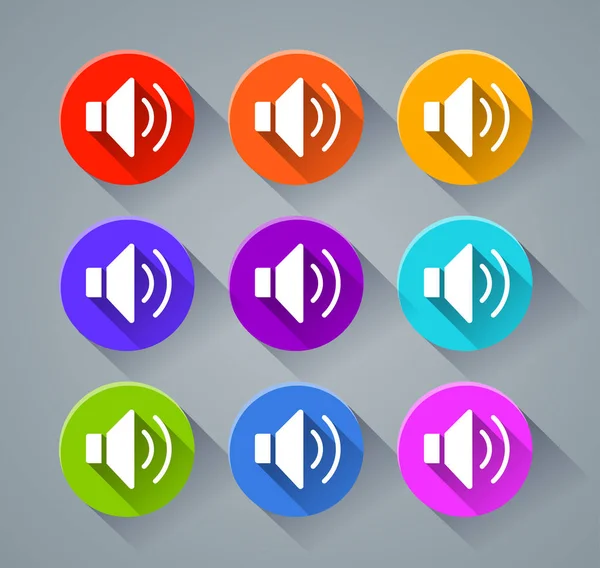 Sound icons with various colors — Stock Vector