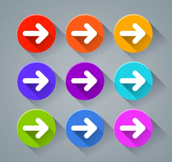 Navigační ikony s různými barvami — Stockový vektor