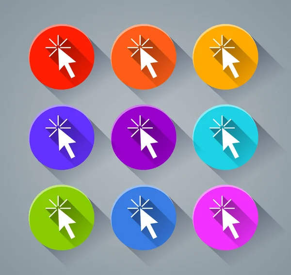 Markören ikoner med olika färger — Stock vektor