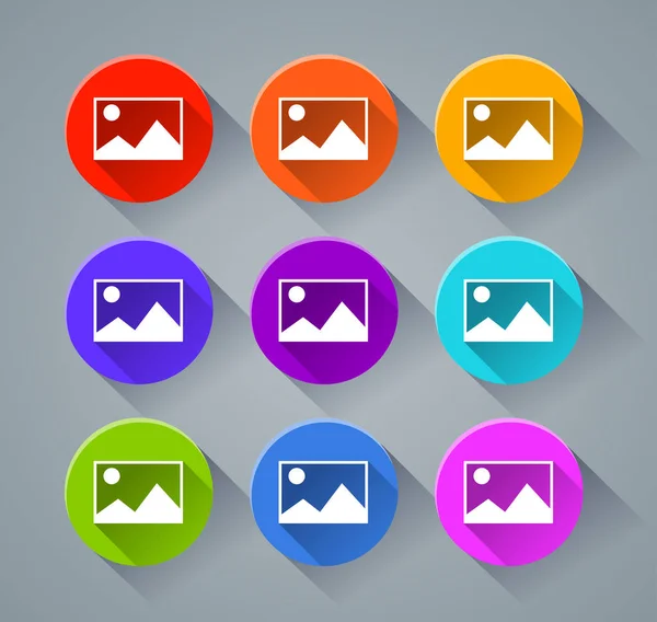 Bild ikoner med olika färger — Stock vektor