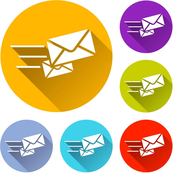 Mail kör ikonok beállítása — Stock Vector