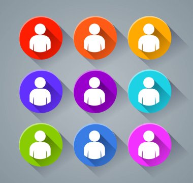 Avatar simgeleri çeşitli renkler ile