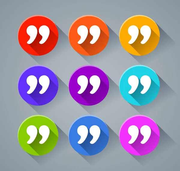 Quote icons with various colors — Stock Vector