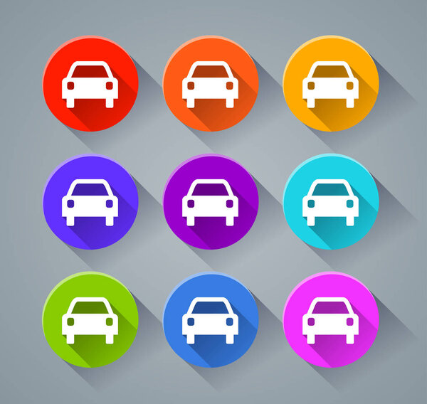 иконки автомобилей различных цветов
