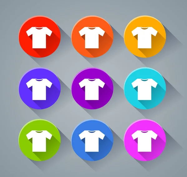 Wear icons with various colors — Stock Vector