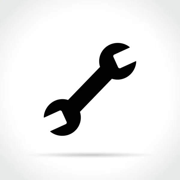 Schraubenschlüssel-Symbol auf weißem Hintergrund — Stockvektor