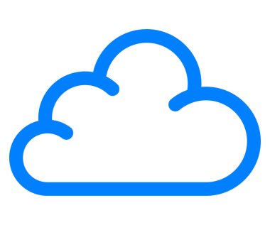 Beyaz zemin üzerine mavi bulut simgesi