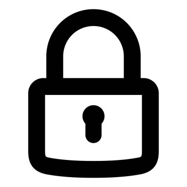 Beyaz arkaplanda asma kilit simgesi