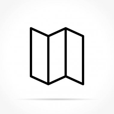 Beyaz arkaplanda harita simgesi