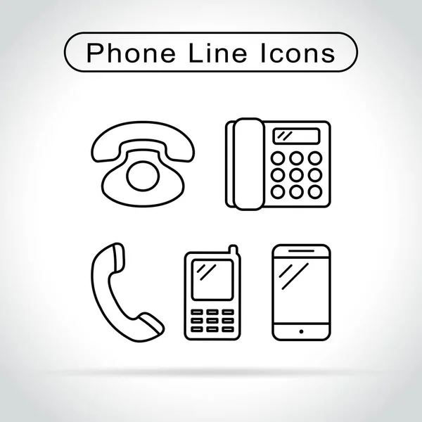 Icônes de téléphone sur fond blanc — Image vectorielle