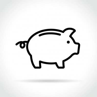 Kumbara simgesi beyaz arka plan üzerinde