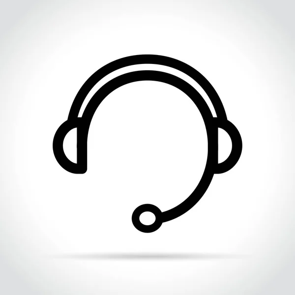 Ícone de fones de ouvido no fundo branco —  Vetores de Stock