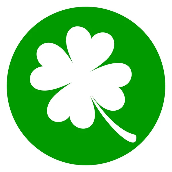 Trevo ícone círculo verde — Vetor de Stock