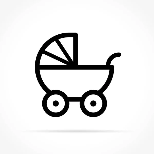 Baby wandelwagen pictogram op witte achtergrond — Stockvector