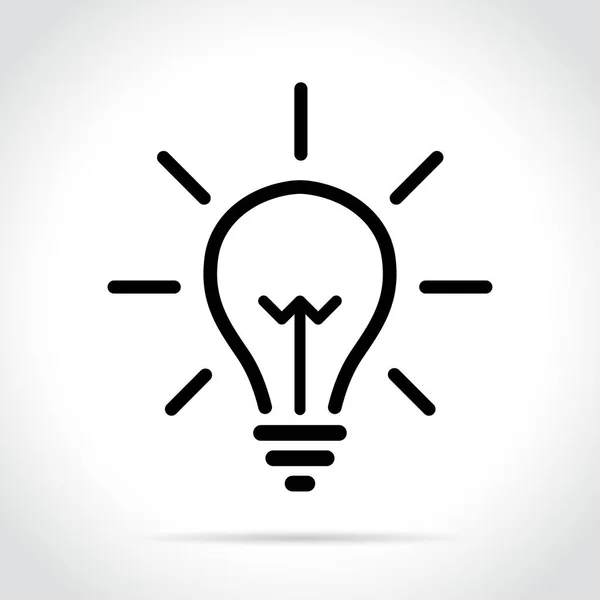 Light bulb icon on white background — Stock Vector