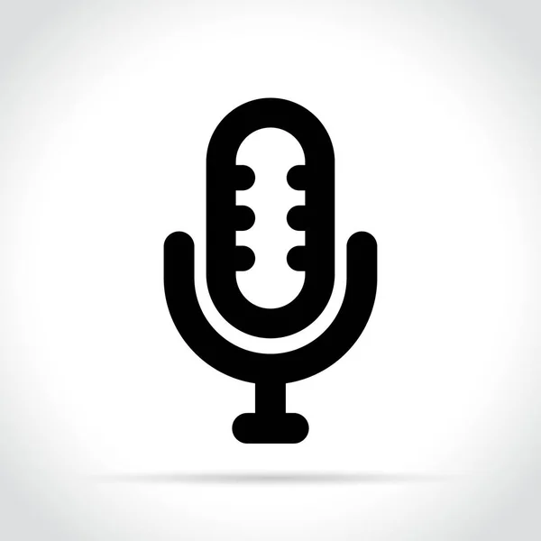Mikrofon ikon fehér háttér — Stock Vector