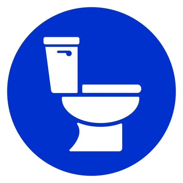 Toilet cirkel blauwe pictogram — Stockvector